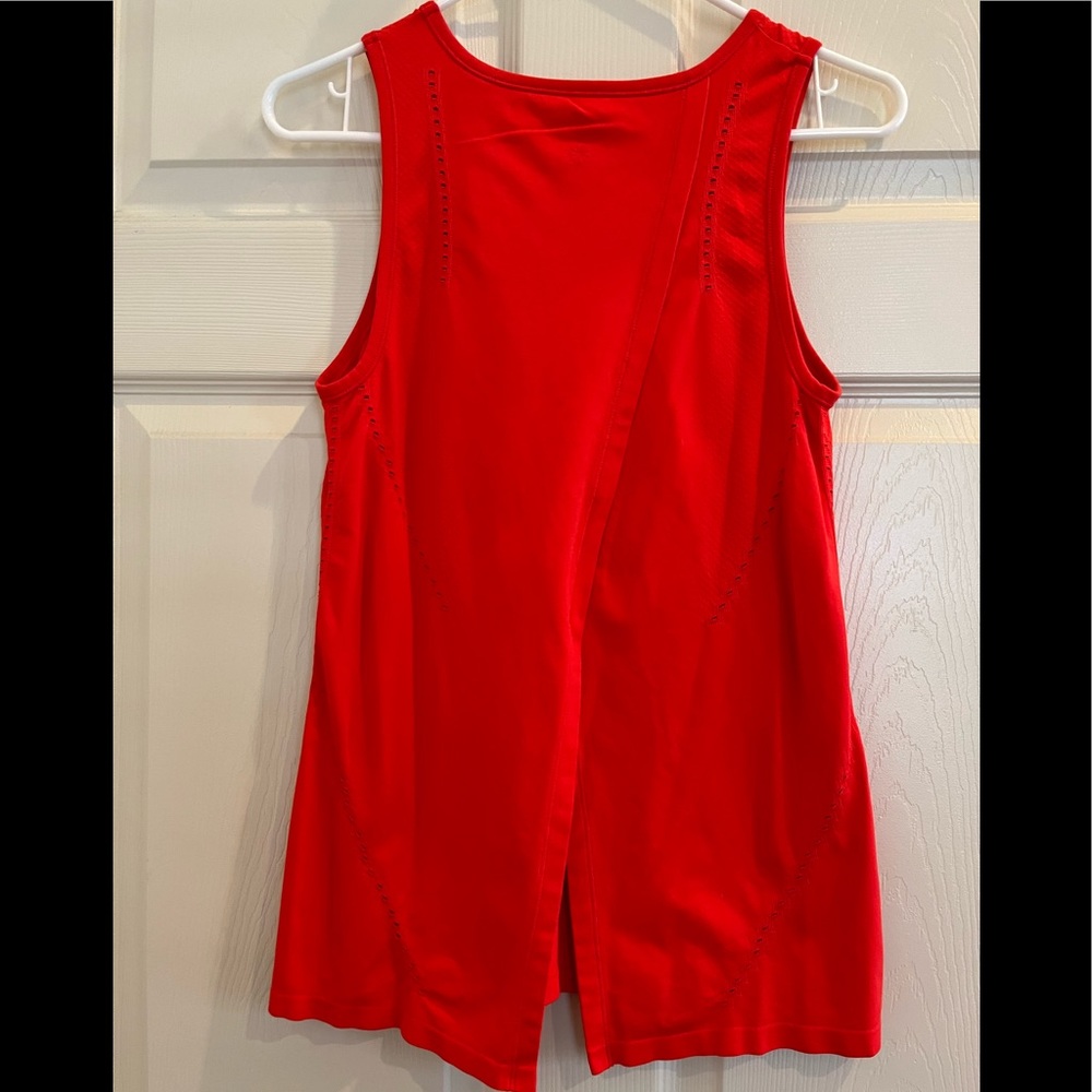 ATHLETA red tank with open stitch accents - Picture 6 of 6